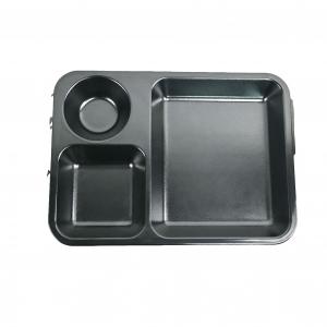 Matt Black Melamine Devided Serving Tray