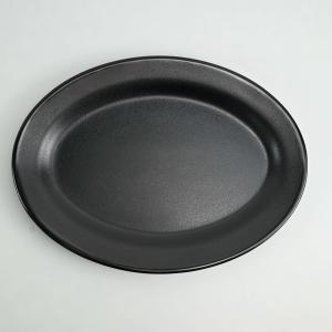 Matt Black Melamine Oval Plate