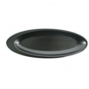 Matt Black Melamine Oval Plate
