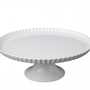 White Melamine Round Cake Plate