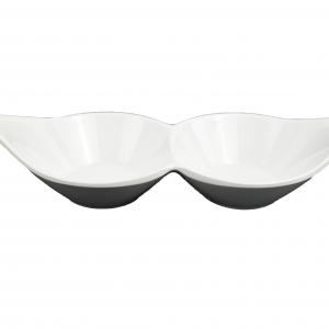 White Melamine Two-Partitions Plate