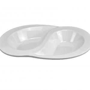 White melamine grids tear shape plate