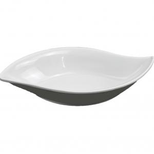 White melamine leaf shape plate